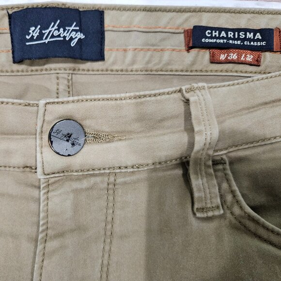 34 Heritage Charisma Comfort Fit Khaki Pants Size 36x32 – Tan - Picture 1 of 7